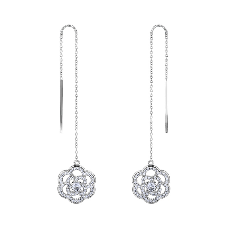 DTOTO [欧美时尚]925银饰品首饰山茶花耳钉 生日礼物耳饰耳环