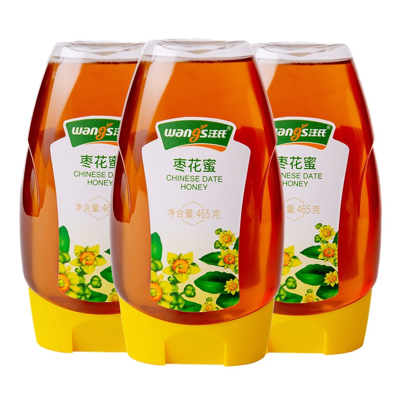 汪氏蜂蜜 枣花蜜红枣蜜465g*3瓶组合装蜂蜜