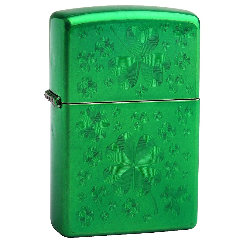 芝宝（ZIPPO）防风打火机 糖果漆压印 28354 两面幸运四叶草 28354 两面幸运四叶草