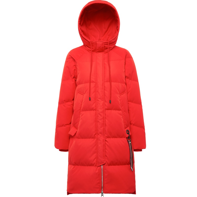 波司登冬季新款2018女士羽绒服中长款时尚刺绣外套