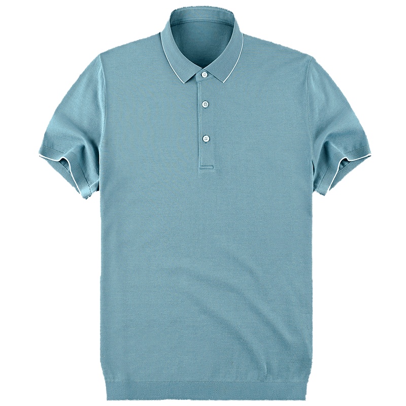 布先生新款针织短袖T恤 翻领纯色全棉衣服短袖男体恤AT10551