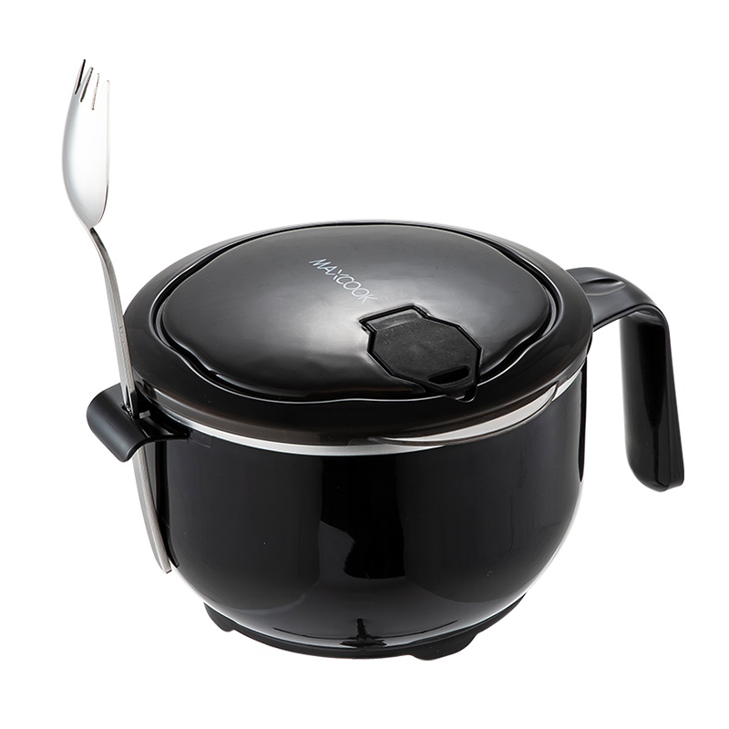 美厨(maxcook)304不锈钢泡面碗 学生饭盒餐杯泡面杯1200ML 带盖防漏防烫耐摔MCFT945