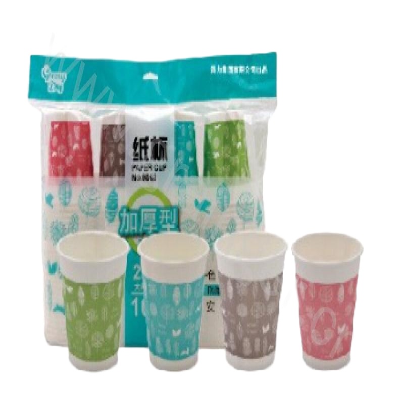 得力 Deli  9563 9563纸杯 混 100个/袋250ml240g五星纸+18gPE膜