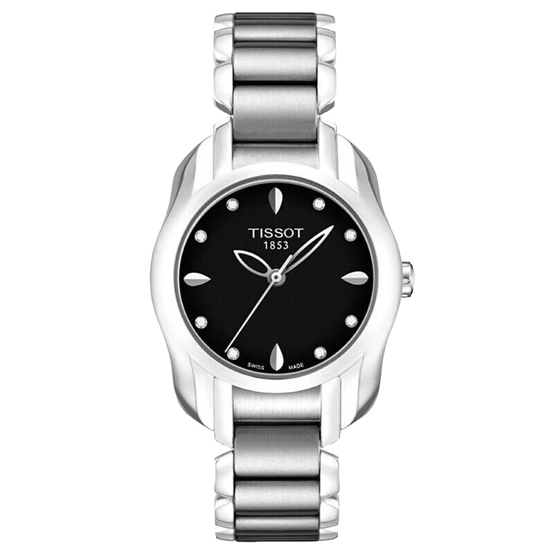 天梭（TISSOT）女士手表 海浪系列日历时尚简约休闲石英表