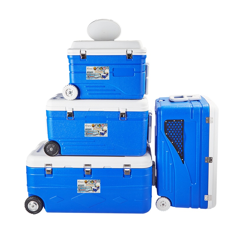 带轮保温箱105L 6面PU 超大海钓箱 钓鱼箱 车载户外 保鲜冷藏箱 83*50*48.5cm