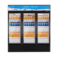 冰熊 1080升 立式商用冰箱保鲜饮料冷柜 冷藏展示柜 超市冷饮陈列柜冰柜 LC-1080三门[铜管风冷无霜款]