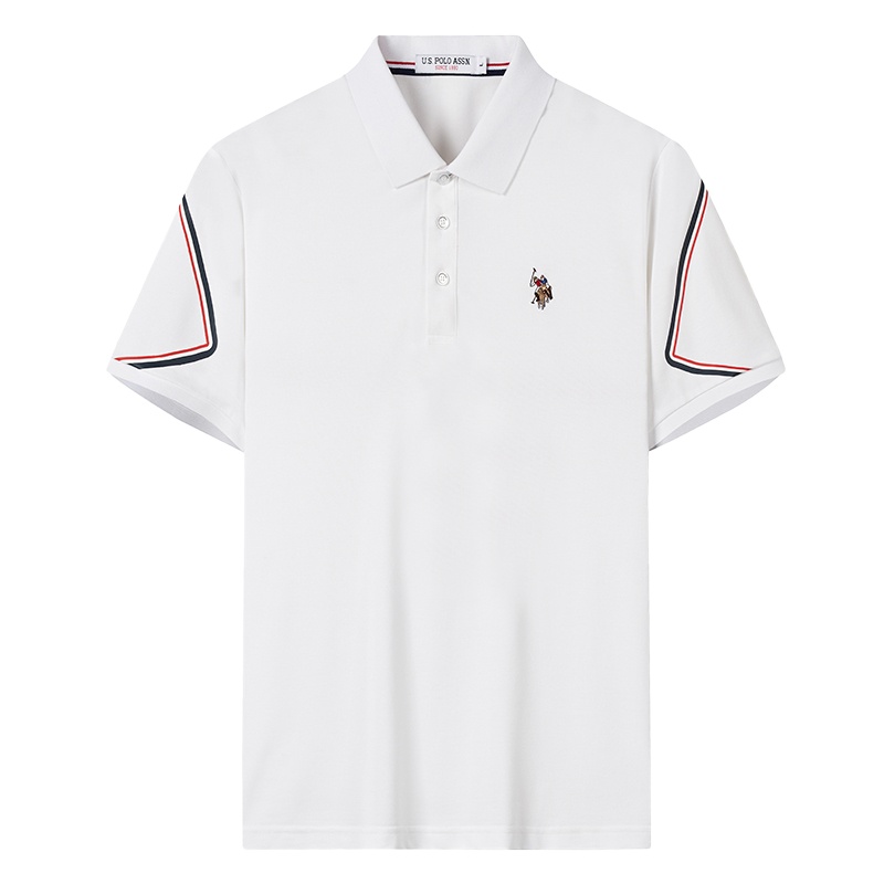 USPOLO ASSN 夏季新款男士polo衫短袖翻领宽松时尚百搭简约上衣