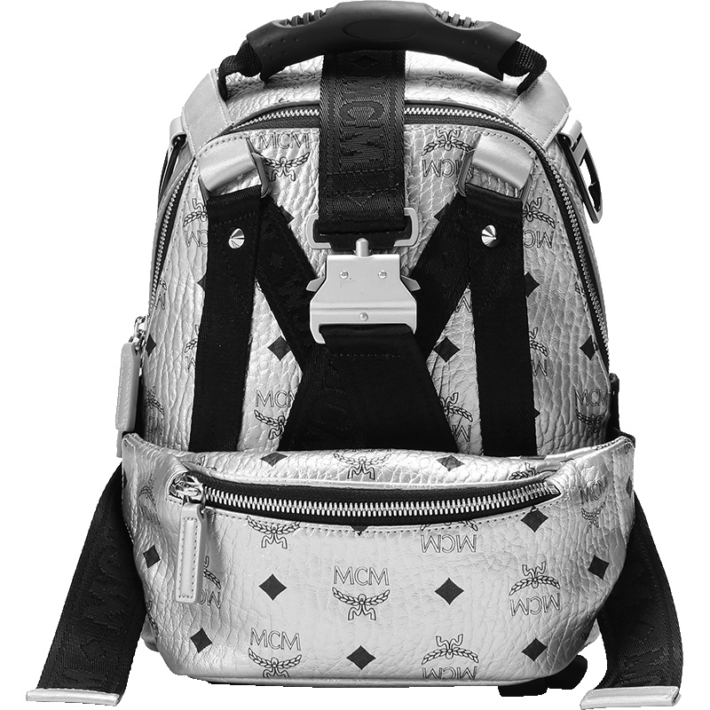 MCM 男女中性LOGO图案涂层帆布两用双肩包腰包 MUK9SJV23