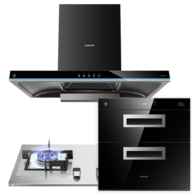 樱花(SAKURA)烟灶套餐 欧式顶吸抽油烟机18立方燃气灶具消毒柜厨电套装T102M+ADG05+C01