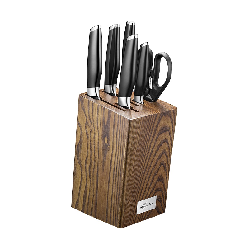 拉歌蒂尼(LAGOSTINA)铂利系列刀具7件套菜刀斩骨刀水果刀厨房切片刀三德刀磨刀棒多用剪刀套装开刃