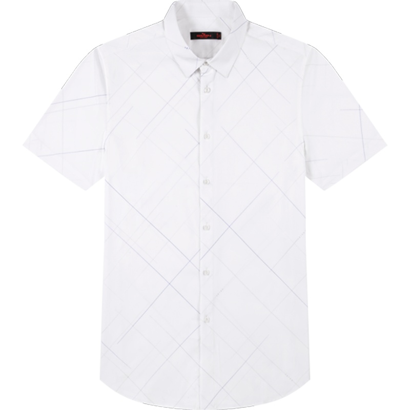 柒牌男装休闲短袖衬衫21夏季印花时尚中青年透气舒适柔软短衬