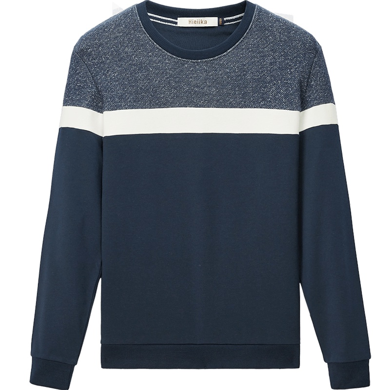 海一家2019秋季撞色简约大方基础大众日常休闲卫衣男