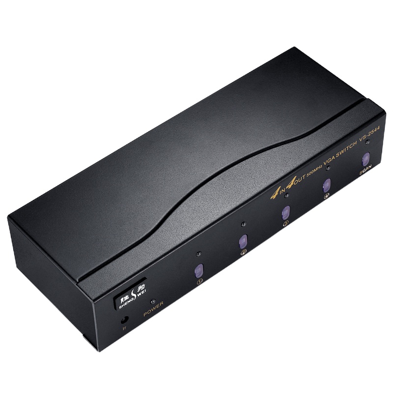 胜为(shengwei) VS-2544 四进四出 VGA切换器 单位:台<台>黑色 高清显示器共享