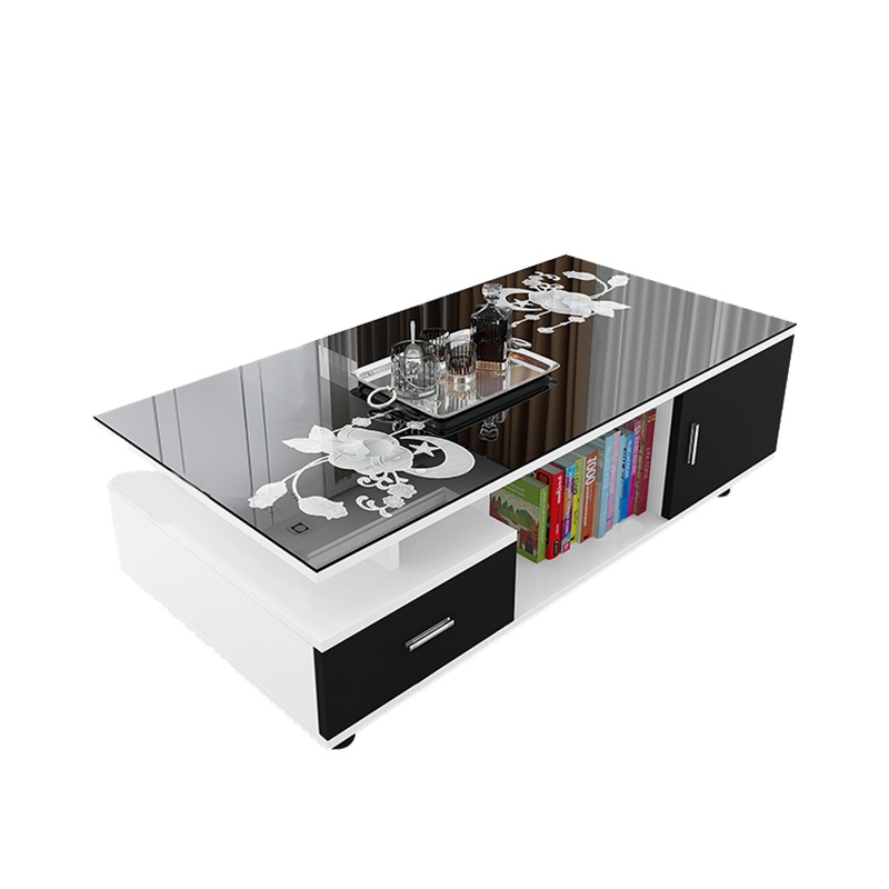 天惠子 客厅茶几 简约简易创意小茶几欧式钢化玻璃小户型多功能方形小桌子