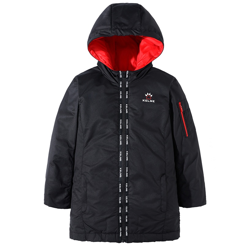 kelme（kids）儿童羽绒服男童外套2020新款秋冬中长款连帽外衣潮