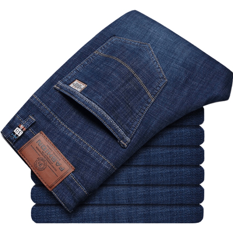 李维犀牛(LEEVIRHINO)夏季新款商务工装男士牛仔裤薄款吸湿透气棉弹直筒时尚休闲裤舒适弹力牛仔裤男装潮款