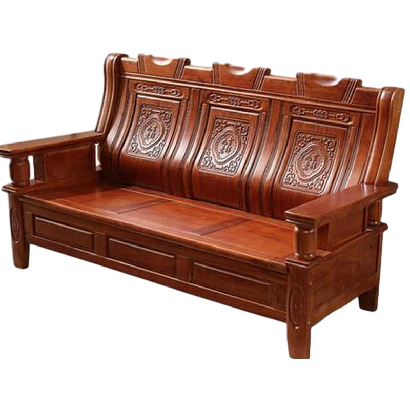 逐鹿中原新中式实木沙发组合TY206全实木 仿古家具 双人位
