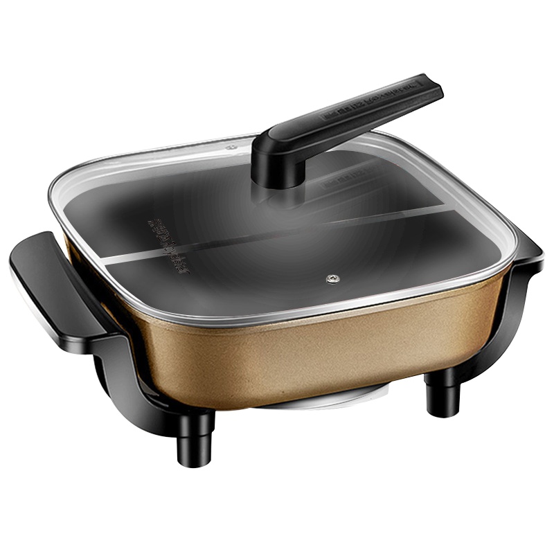 荣事达(Royalstar)多功能鸳鸯锅HG-1592电火锅6升大容量双管加热不沾内锅可立把手锅盖