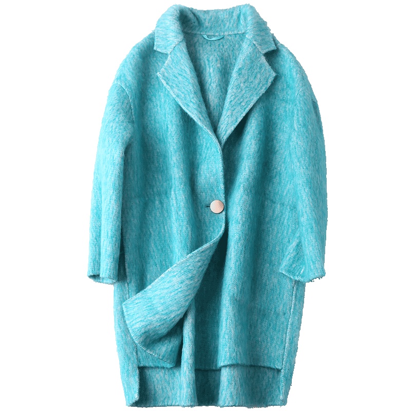 憨厚皇后2019新款山羊绒休闲大衣女海宁春装韩版长款双面毛呢外套