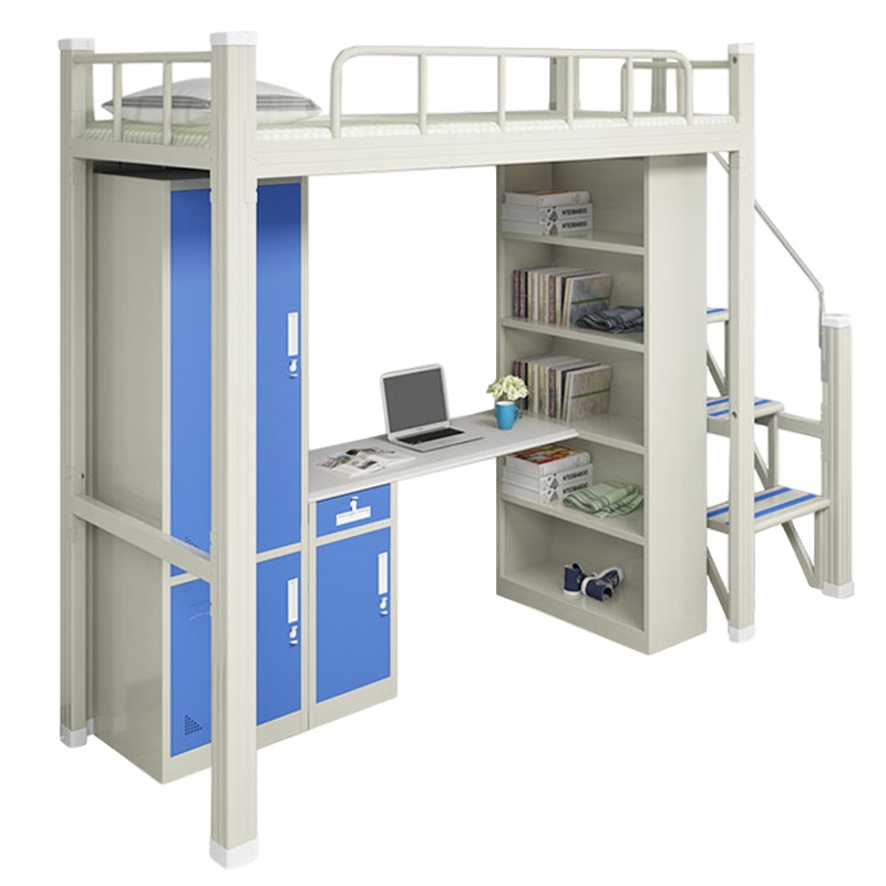 三圣 双层床高低铁架员工宿舍床可定制免螺丝单人床上下铺单人位步梯公寓床