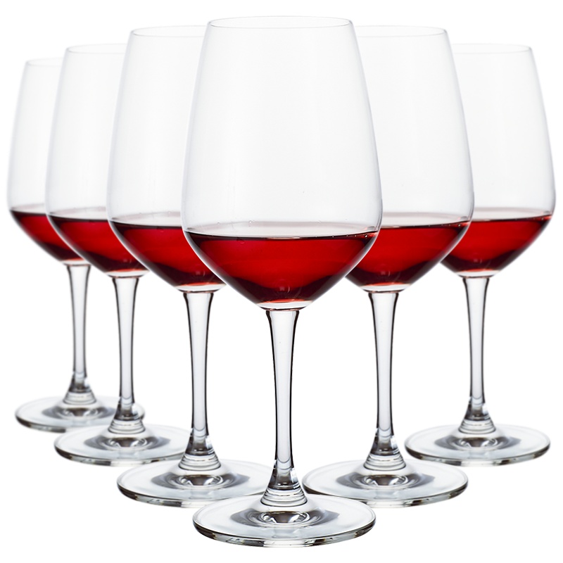 6只进口无铅玻璃高脚冷切口葡萄酒杯红酒杯高脚酒杯家用455ML套装