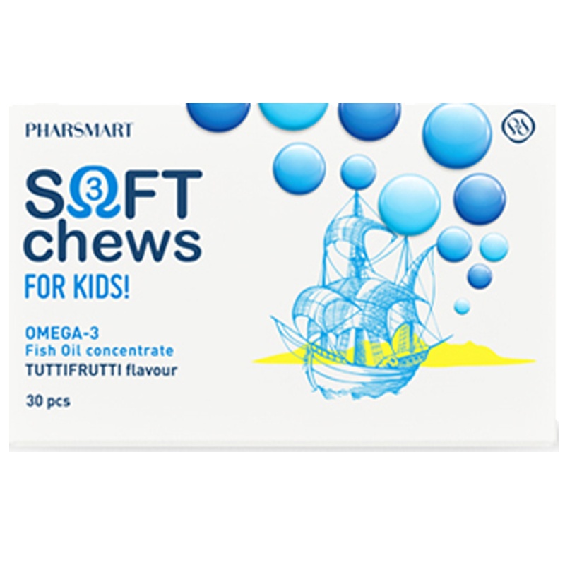 PHARSMART 儿童DHA鱼油软糖 补脑护眼 无腥味果冻鱼油 30粒/盒