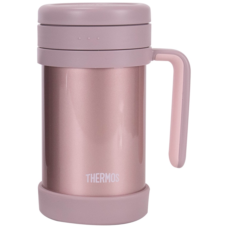 膳魔師(THERMOS)保温杯TCMF-501办公杯304不锈钢500ML可拆卸不锈钢茶漏水杯泡茶杯粉色家用/通用