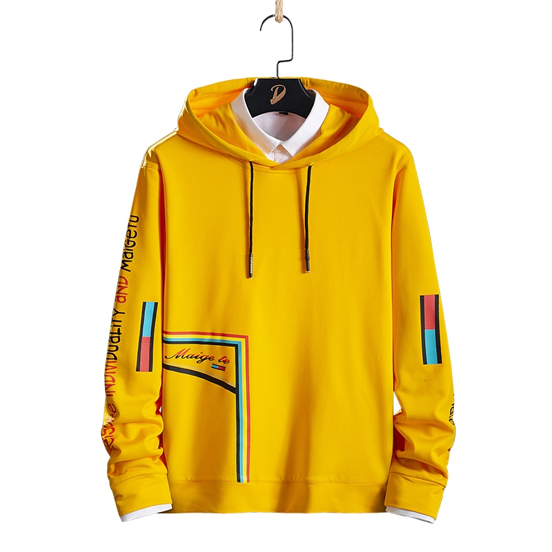 俞兆林(YUZHAOLIN)男士百搭宽松休闲纯色套头卫衣潮ins学生春秋帅气上衣