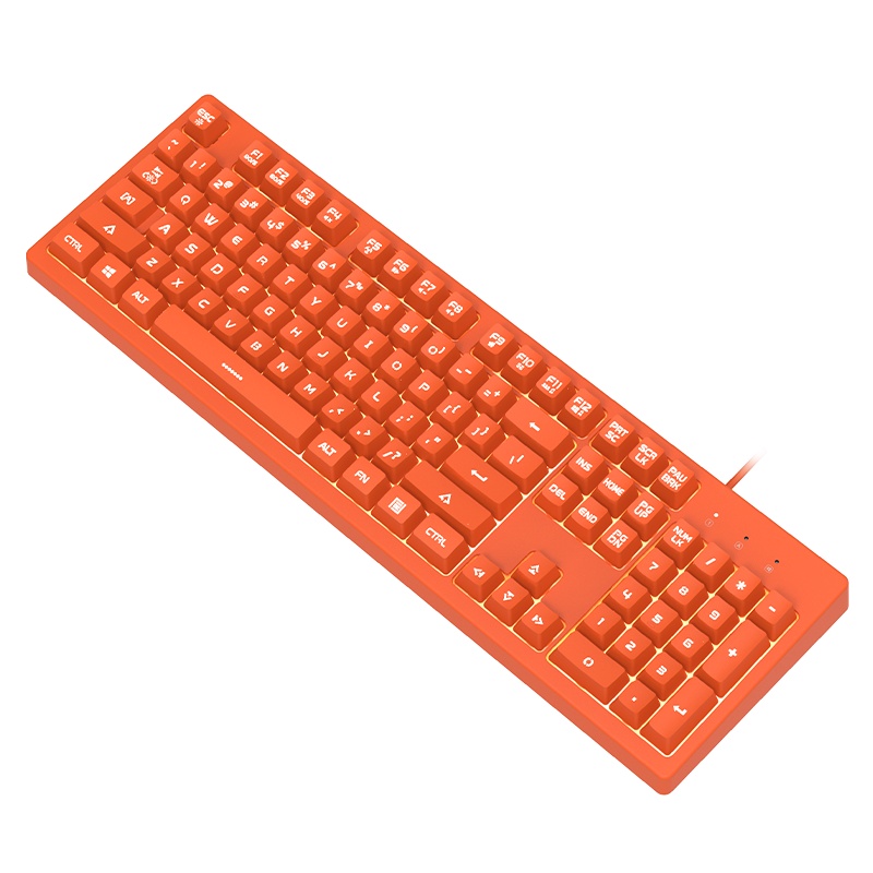 斗鱼(DOUYU.COM)DKS100 机械手感游戏办公键盘 吃鸡键盘 电脑 笔记本 白色背光键盘 活力橙