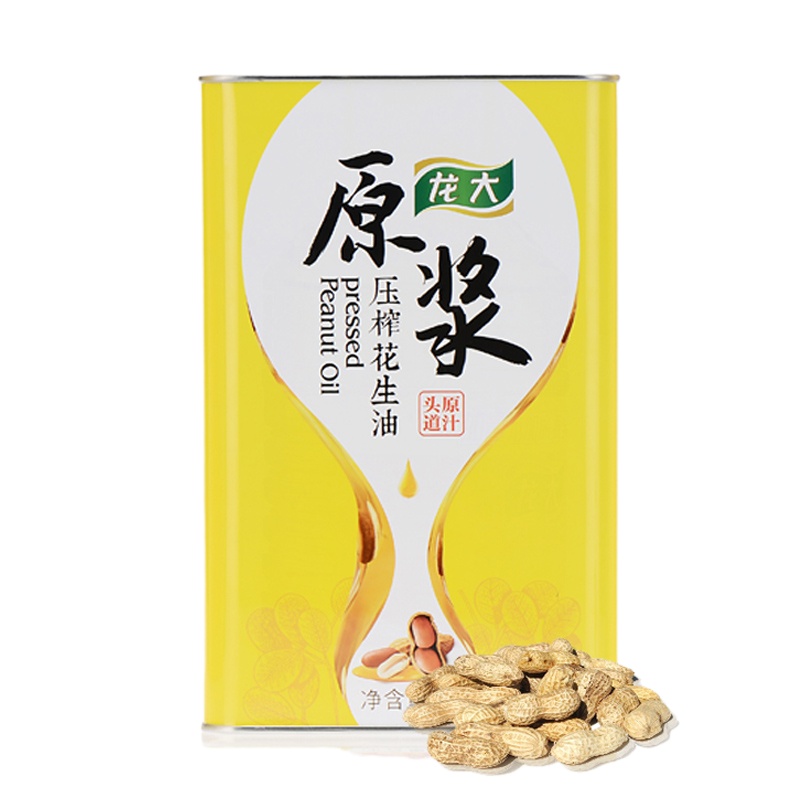 龙大 食用油 2L装花生油 原浆花生油 2000ml/桶 6桶/箱 压榨一级花生油