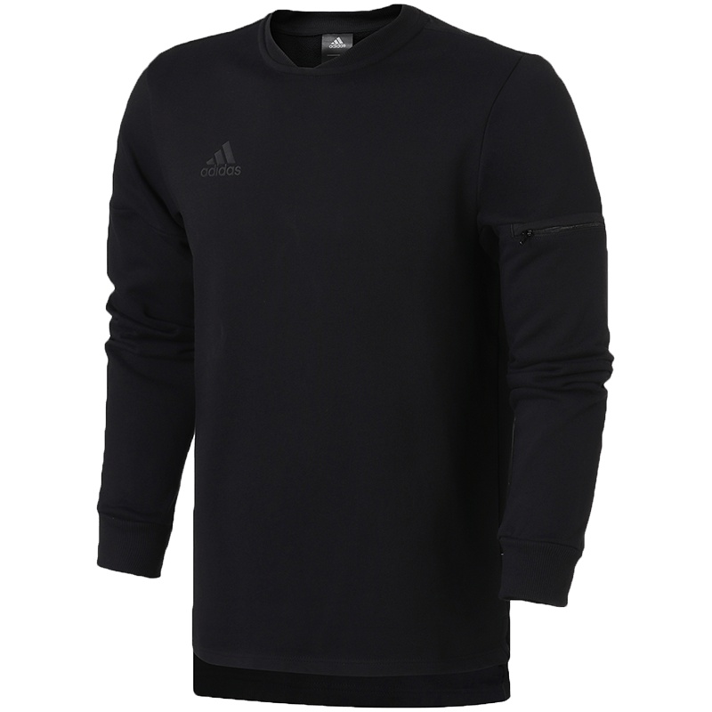 adidas男装卫衣秋冬圆领套头透气休闲运动服CW7425 L CW7425黑色