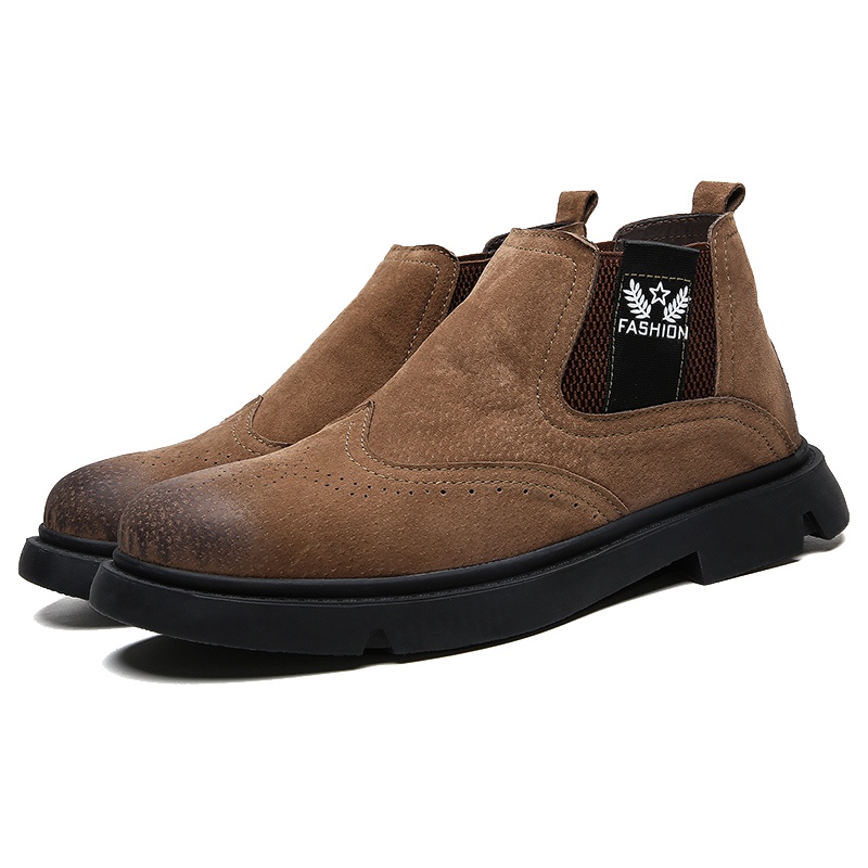 英伦班纳(ENLEN&BENNA）秋季高帮鞋英伦时尚男鞋保暖轻质男鞋平跟男鞋男士休闲鞋青春潮流男鞋