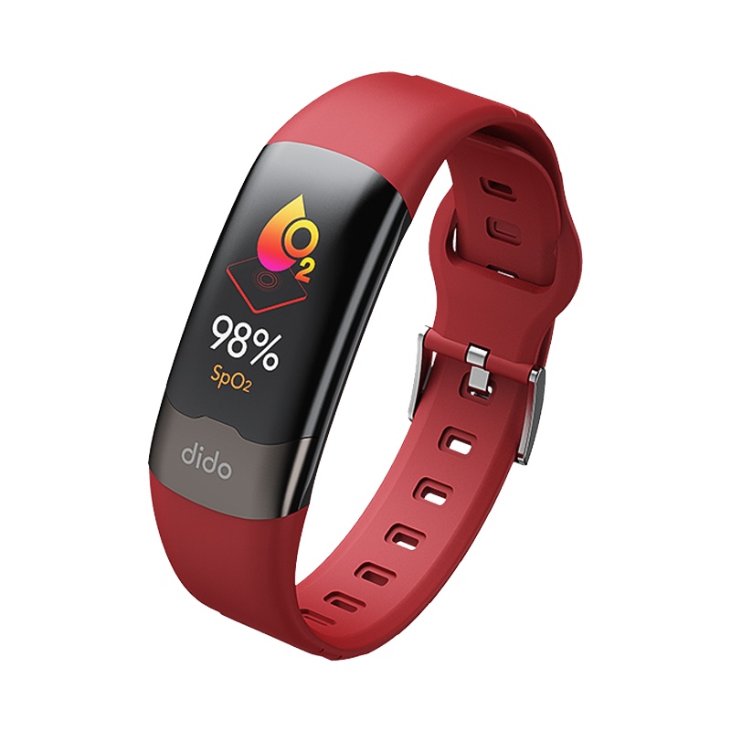 dido智能手环血压血氧高精准监测心电图心率脉搏心脏睡眠老人游泳运动测高压器健康手表适用华为苹果手机通用 Y2暗红标配
