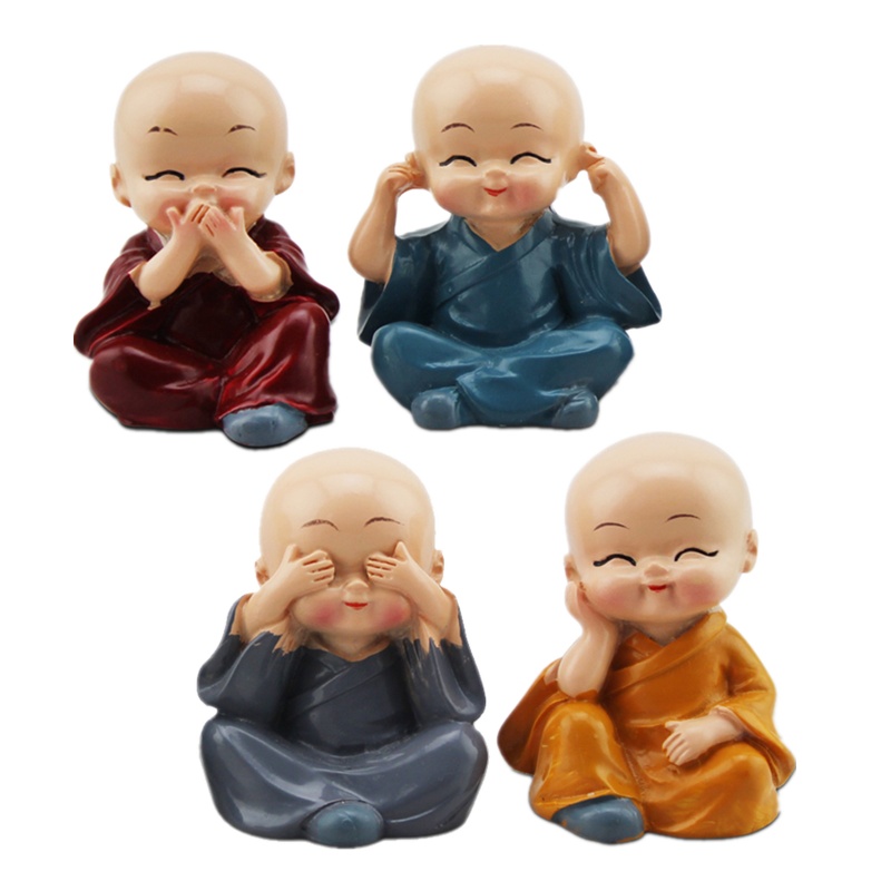 迈古(MG)[4个装]四不小和尚公仔 汽车摆件车内玩偶汽车摆件中控台个性创意车载可爱车内车上装饰用品