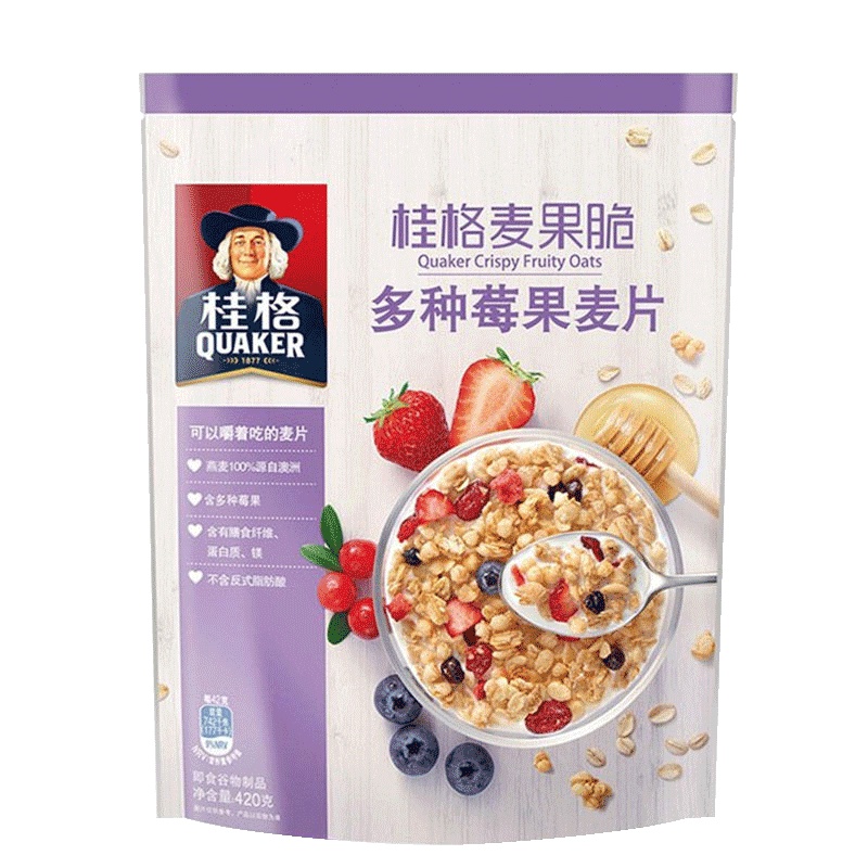 桂格(QUAKER)麦果脆多种莓果麦片420g