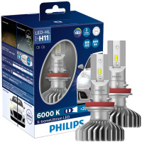飞利浦(PHILIPS)极昼光LED H11汽车灯泡大灯近光灯远光灯2支装 增亮200%酷炫白光6000K精准光型快速安