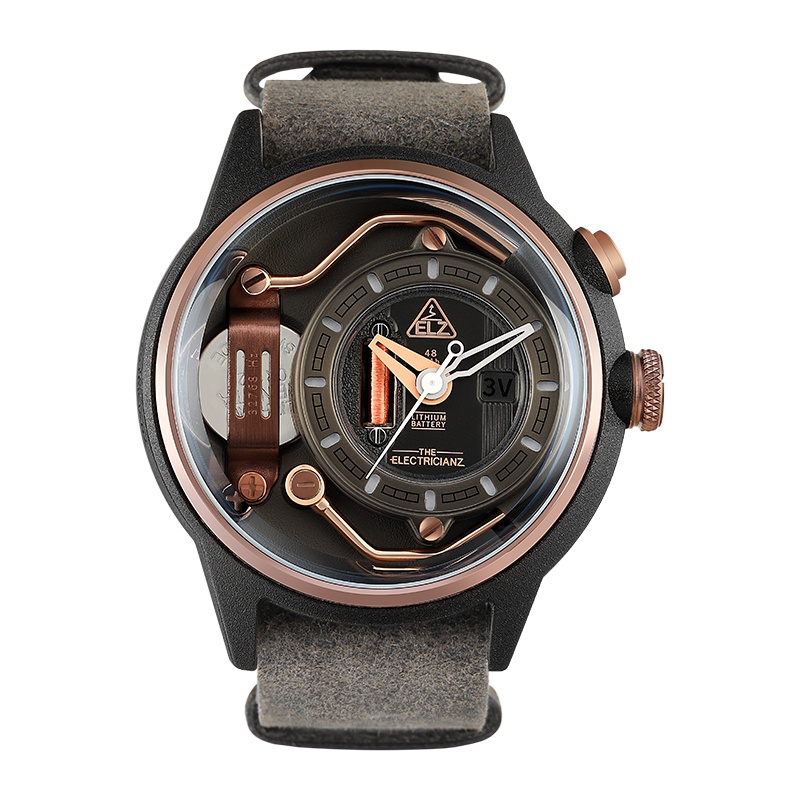 ELZ风靡ins手表 瑞表电工中性夜光NFC小众大表盘石英男士手表A1C/02-ELZ002