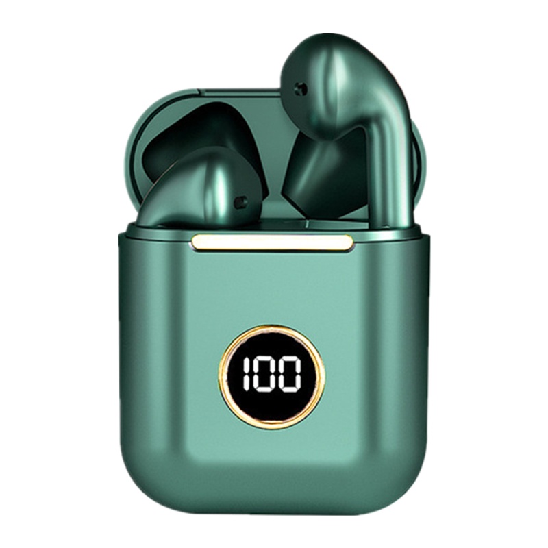 VIPin 蓝牙耳机 X1触控双耳立体声无线耳机 蓝牙5.2带数显充电仓耳塞式通用苹果华为小米oppo vivo 绿色