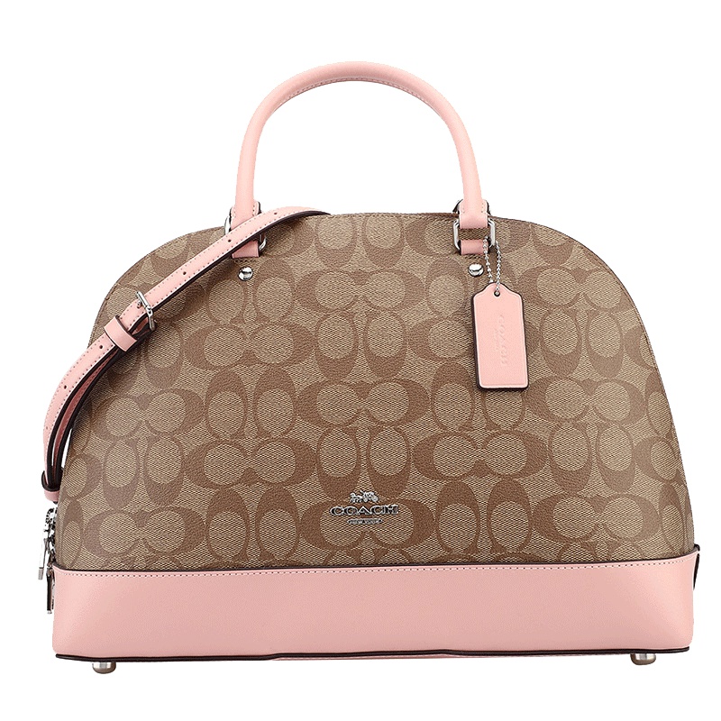 蔻驰coach女包欧美时尚贝壳包PVC配皮女士手提包基础单肩手拿斜挎包