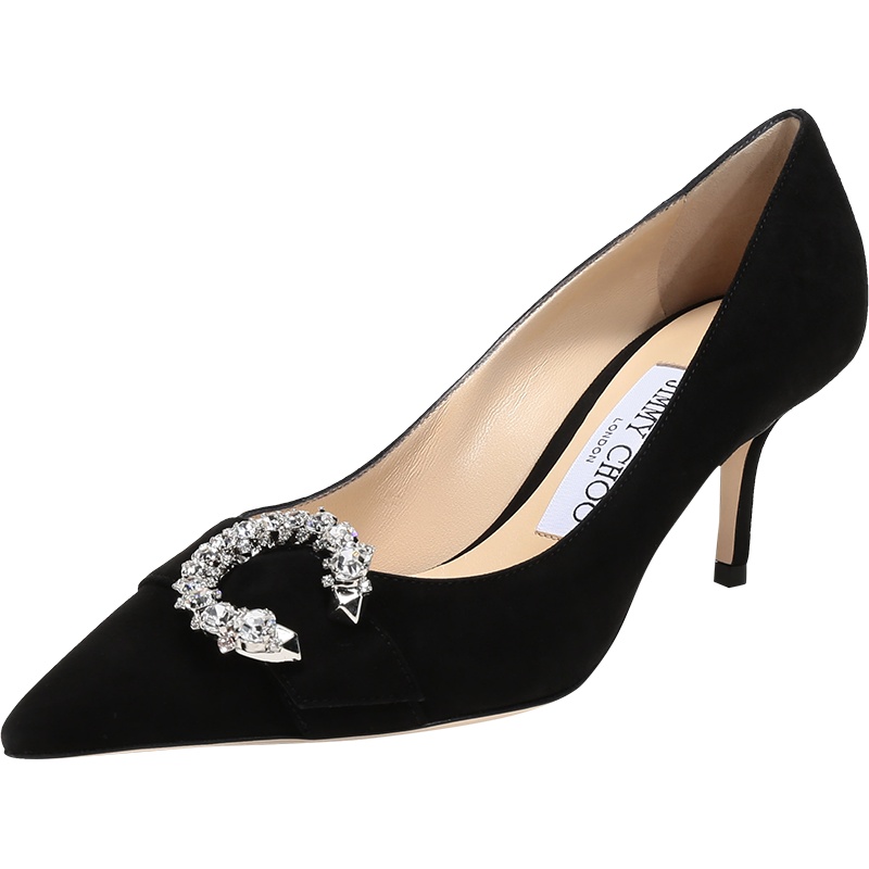 JIMMY CHOO 周仰杰 女士绒面皮革尖头高跟鞋 SARESA 65 SUE 204