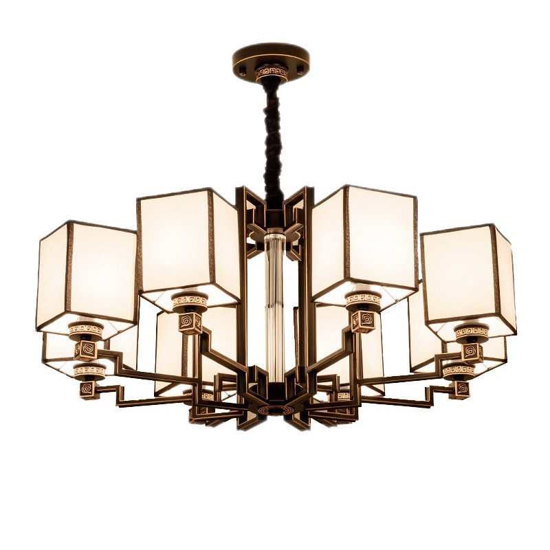 新中式吊灯现代简约大气家用卧室水晶灯全屋组合轻奢客厅灯具套餐