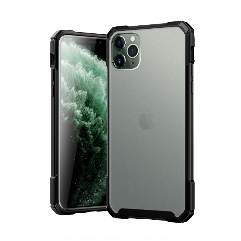 ESCASE 苹果11pro手机壳iphone11pro保护套全包高档硅胶气囊防摔磨砂玻璃保护壳ES-SC-11钢琴黑