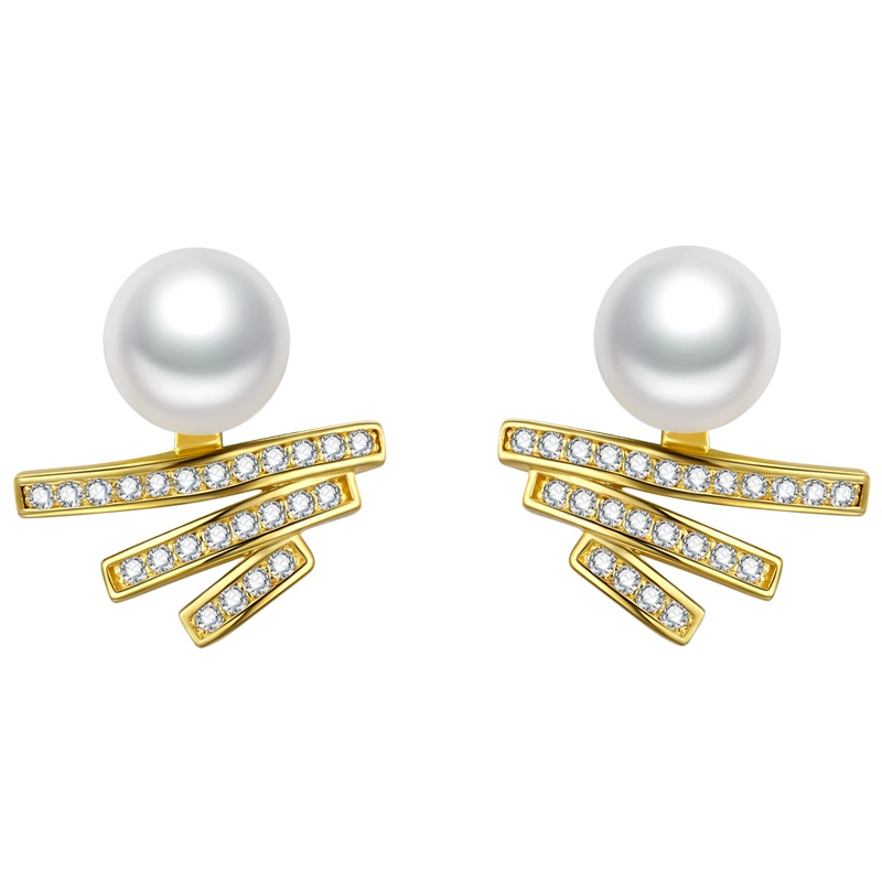 佰色传情BRIR925纯银淡水珍珠耳钉女气质简约百搭耳钉