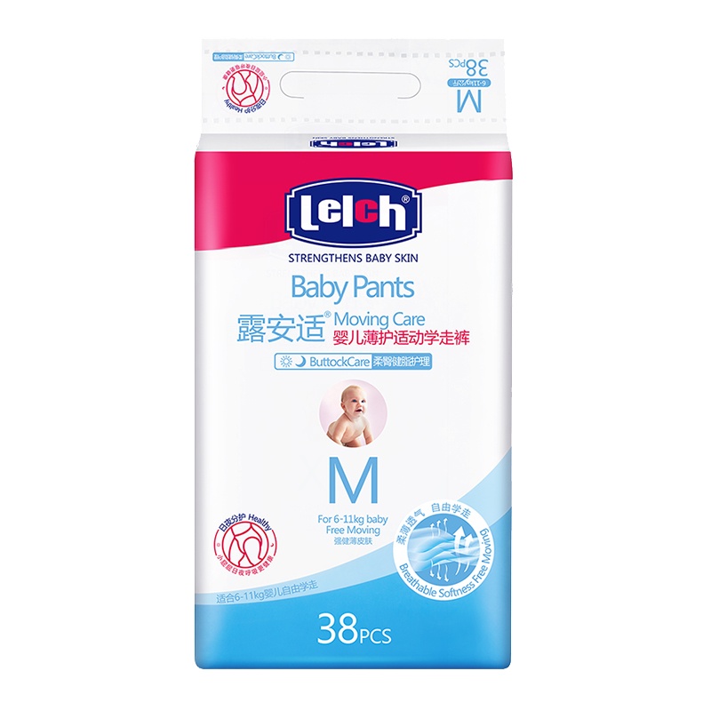 露安适lelch婴儿薄护适动学走裤M码36片6-11KG
