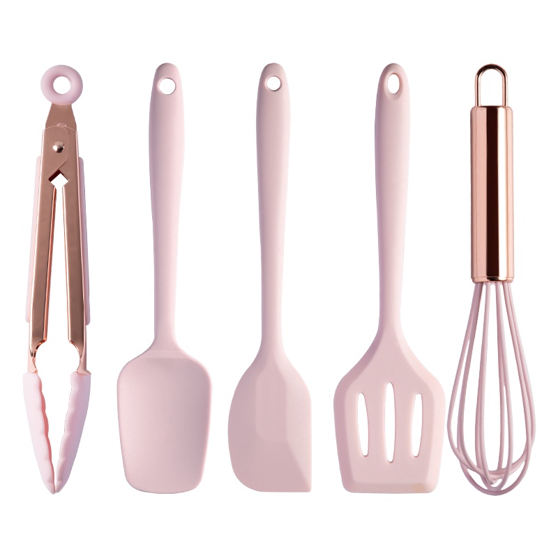 炊大皇辅食五件套 家用耐高温一体式铲勺刮刀套装宝宝辅食烘焙用硅胶铲硅胶刮刀 烧烤夹子 MQ28761