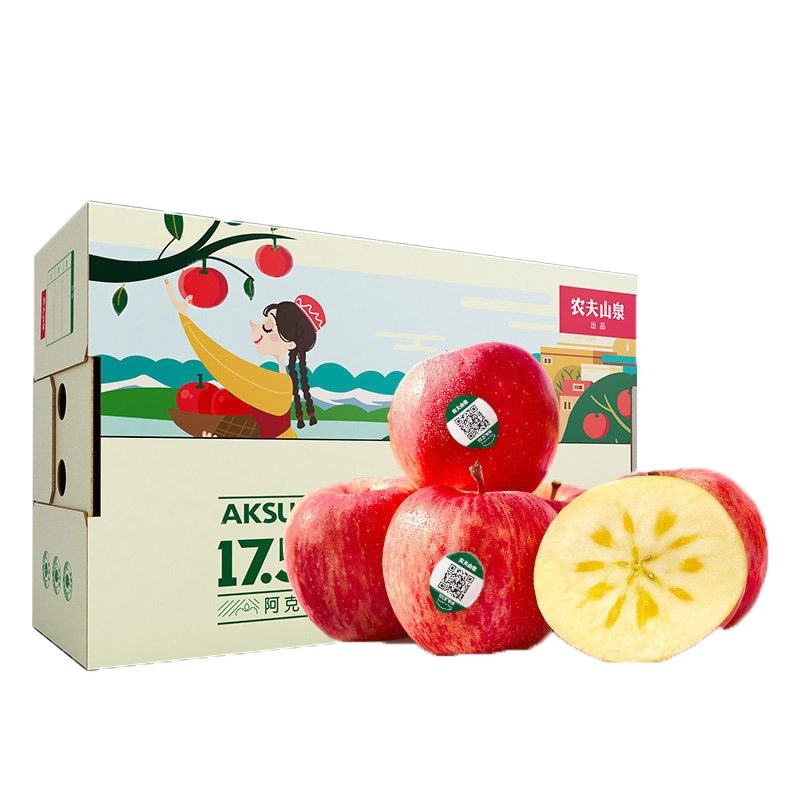 农夫山泉17.5°苹果 礼盒装15个 果径80mm左右 新疆阿克苏糖心苹果新鲜水果