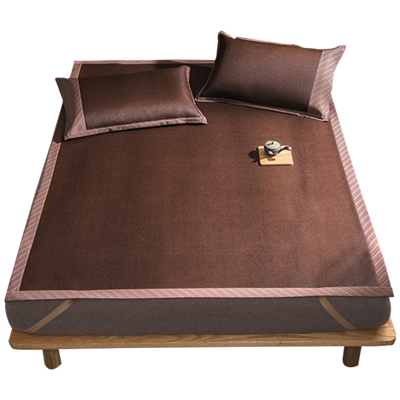 南极人(NanJiren)家纺 夏季凉席/凉枕套件可折叠藤席三件套 床上用品纯色印尼藤席凉席套件空调席子