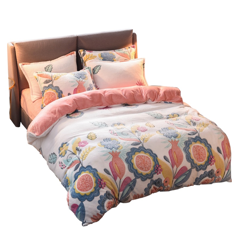 朴晴 加厚雪花绒四件套法莱绒珊瑚绒床上用品1.5米1.8米床冬季保暖牛奶绒水晶绒套件床单床笠款4件套