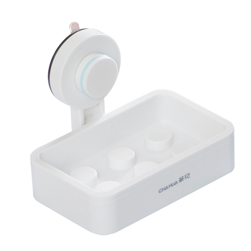 茶花肥皂架壁挂浴室置物架免打孔洗手间毛巾厕所收纳架粘贴壁挂架[卡乐无痕肥皂架14.1*11.3*10.3]