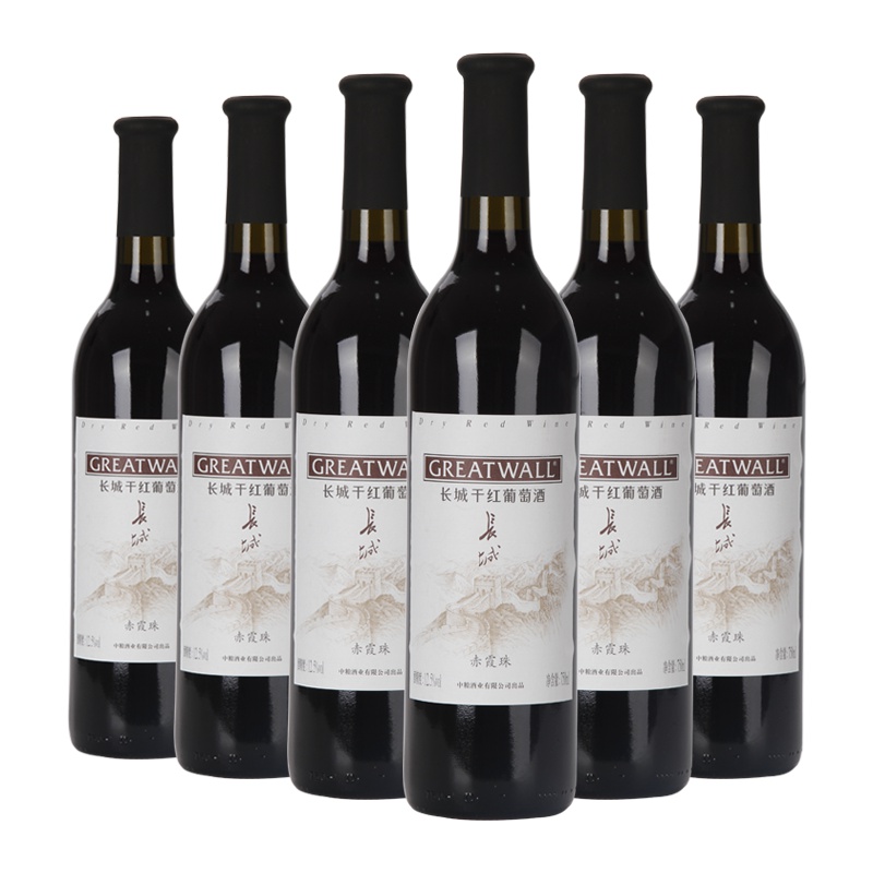 长城(GreatWall)烟台产区赤霞珠红酒干红葡萄酒750ml*6瓶 整箱装